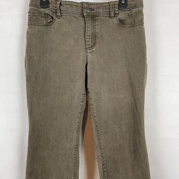 Chicos Womens Jeans Size 1 Regular Khaki Straight Leg High Rise Denim - Picture 5 of 7